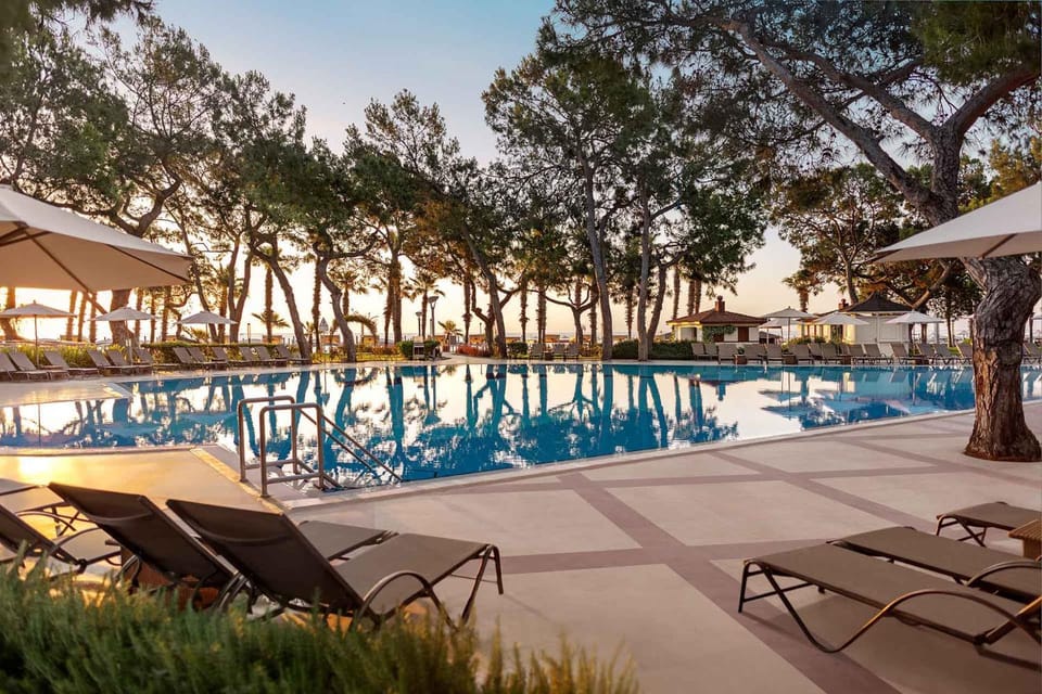 Pool view, Swimming pool, Sunset