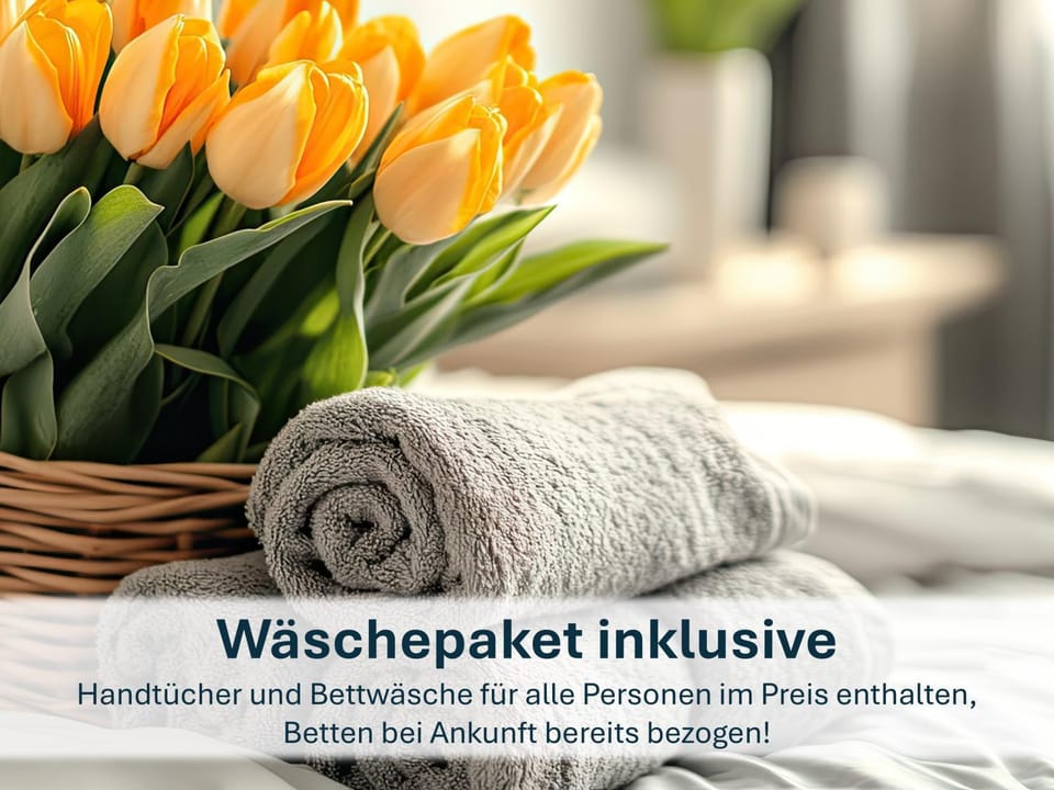 Bed, towels
