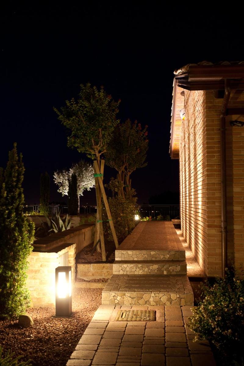 Property building, Night, Summer, On site