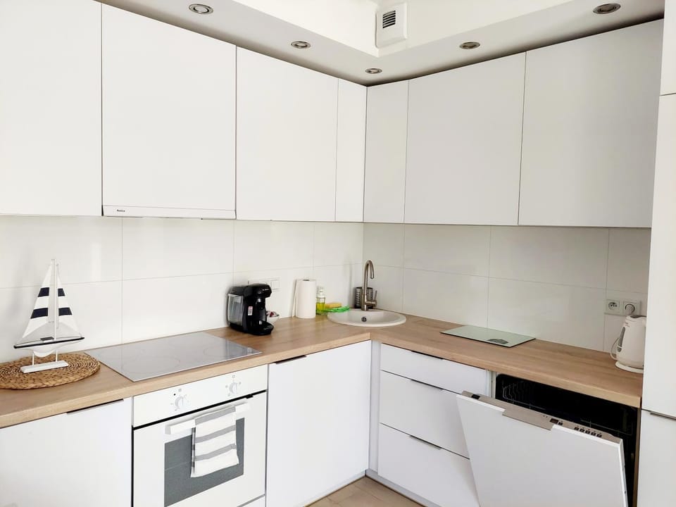 Kitchen or kitchenette, dishwasher