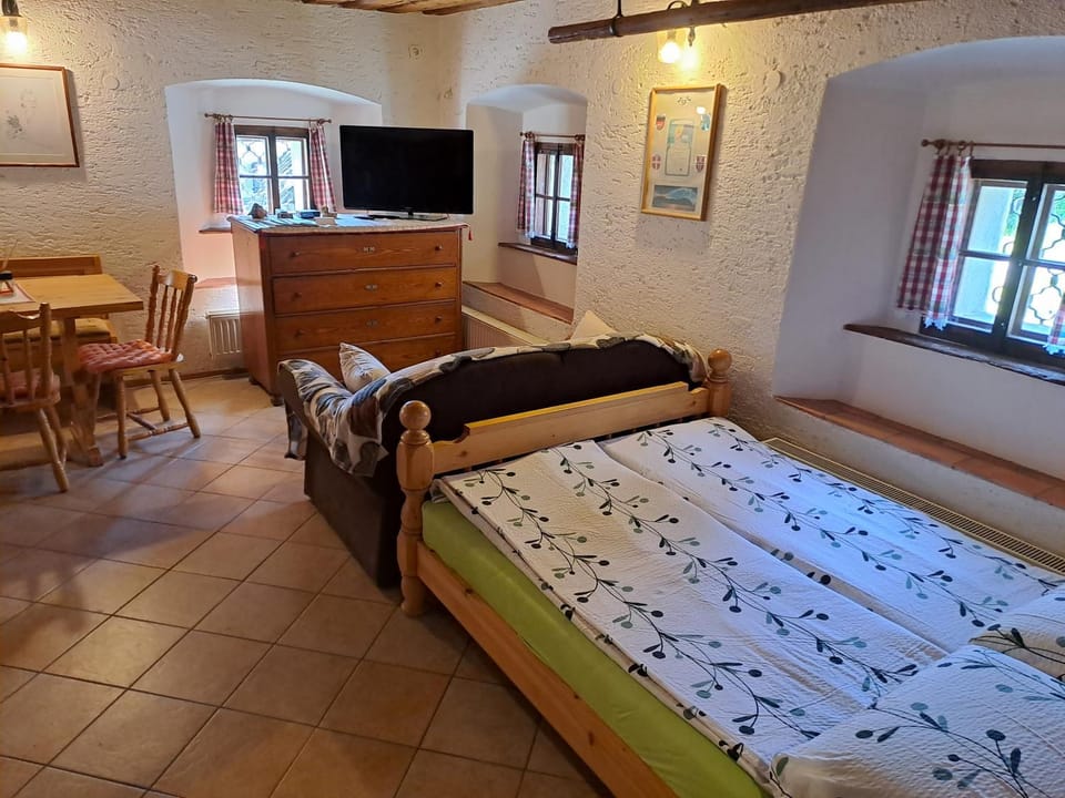 Communal lounge/ TV room, Bed, Living room