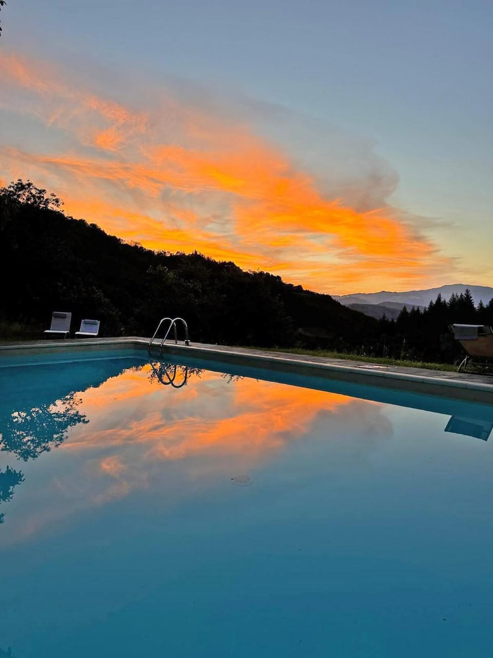 Swimming pool, Sunset