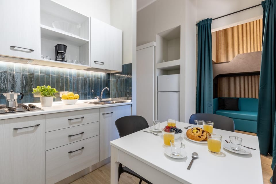 Living room, kitchen