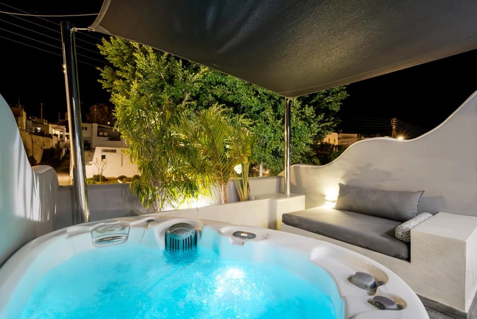 Night, Hot Tub, Pool view