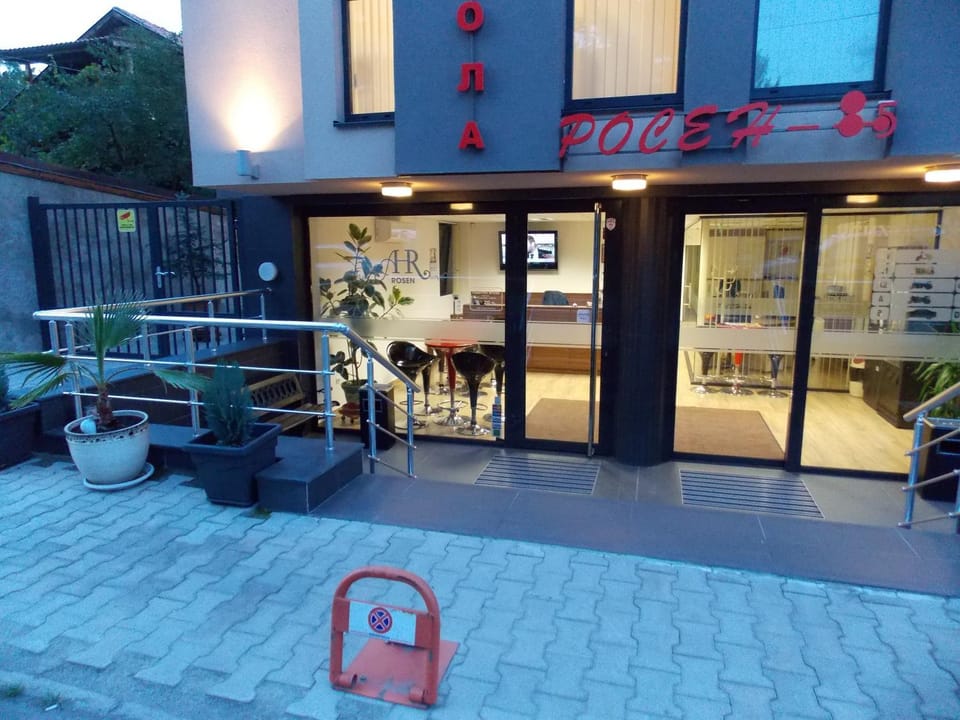 Facade/entrance, Street view, Sunset