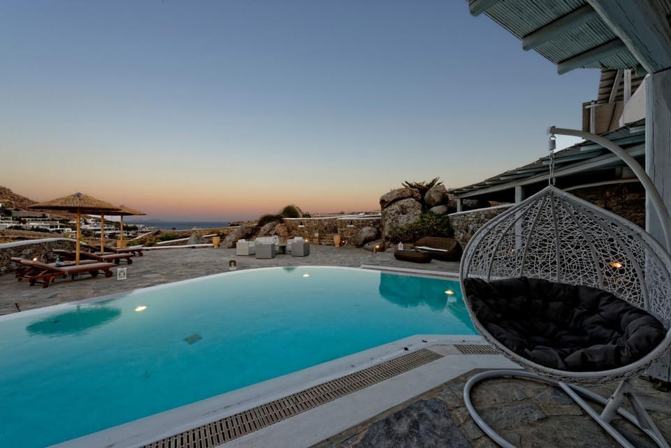 Natural landscape, Pool view, Sea view, Swimming pool, Sunrise, sunbed