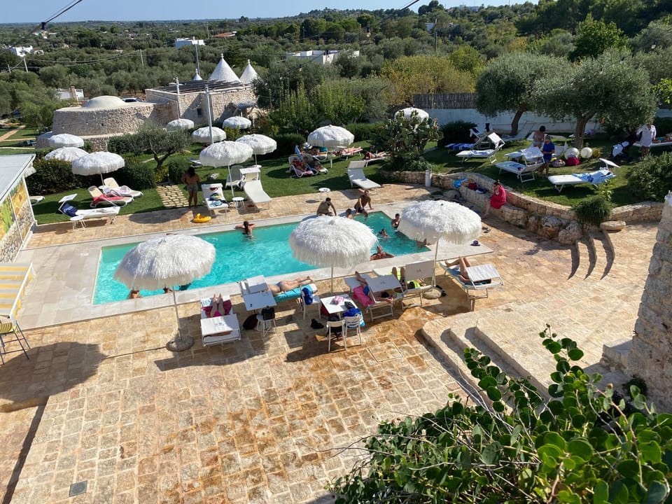 Property building, Day, People, Natural landscape, Bird's eye view, Garden, Garden view, Pool view, Swimming pool, group of guests, sunbed