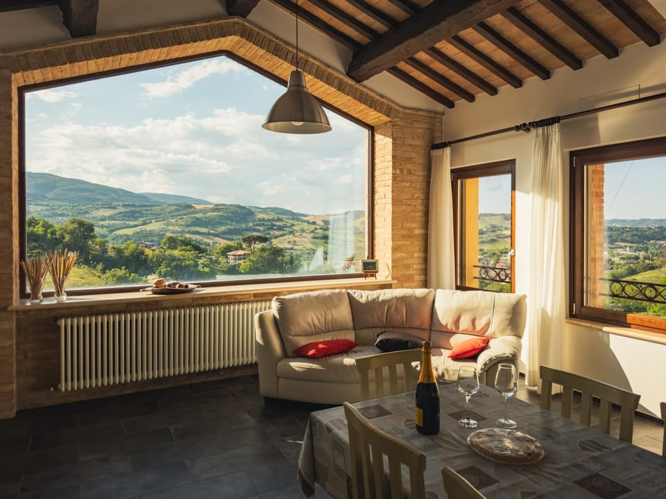 Natural landscape, View (from property/room), Living room, Dining area, Mountain view