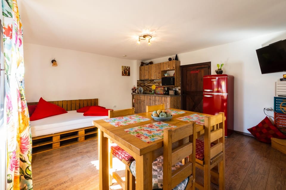 Kitchen or kitchenette, Living room, Photo of the whole room, Seating area, Bedroom