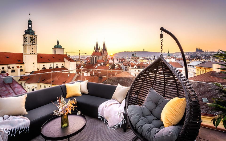 Patio, View (from property/room), Balcony/Terrace, Seating area, Sunset