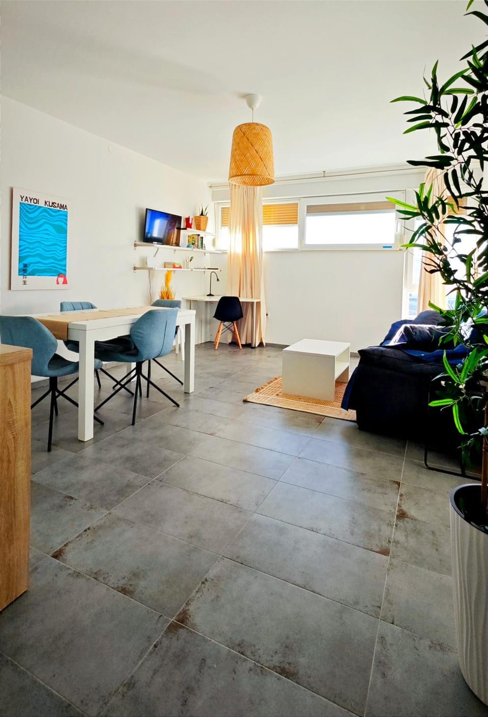 TV and multimedia, Living room, Photo of the whole room, Seating area, Dining area