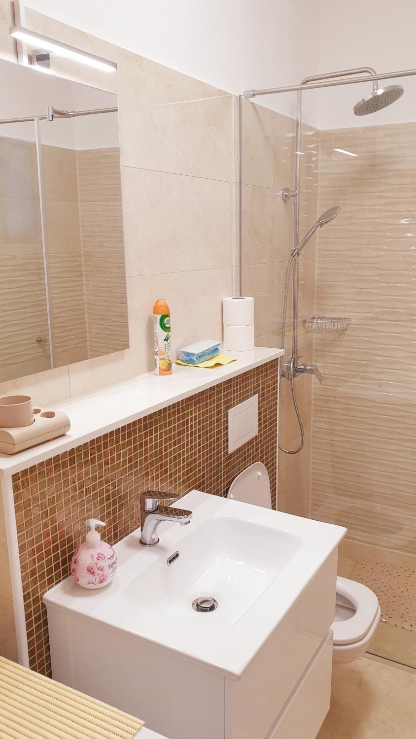 Shower, Toilet, Bathroom, towels