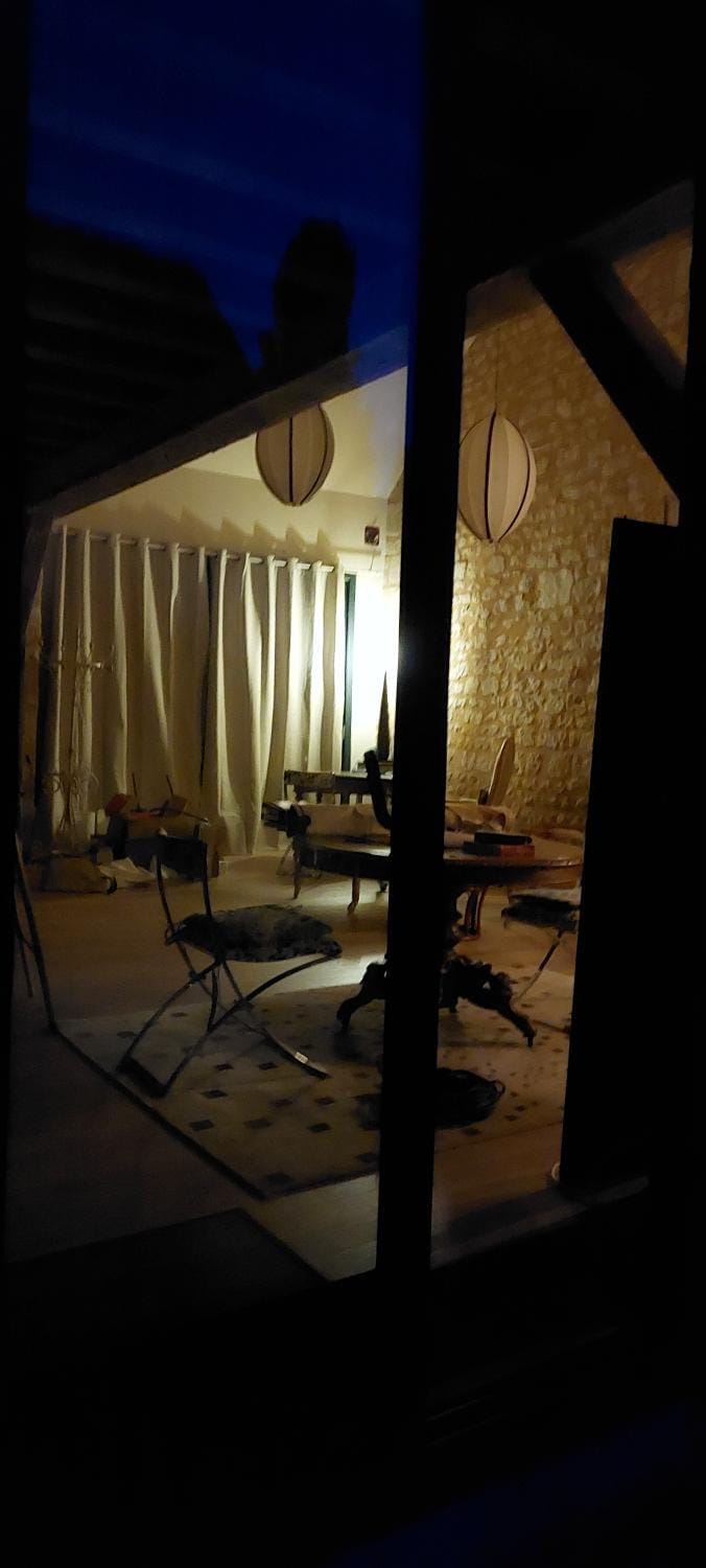 Night, Living room, Seating area