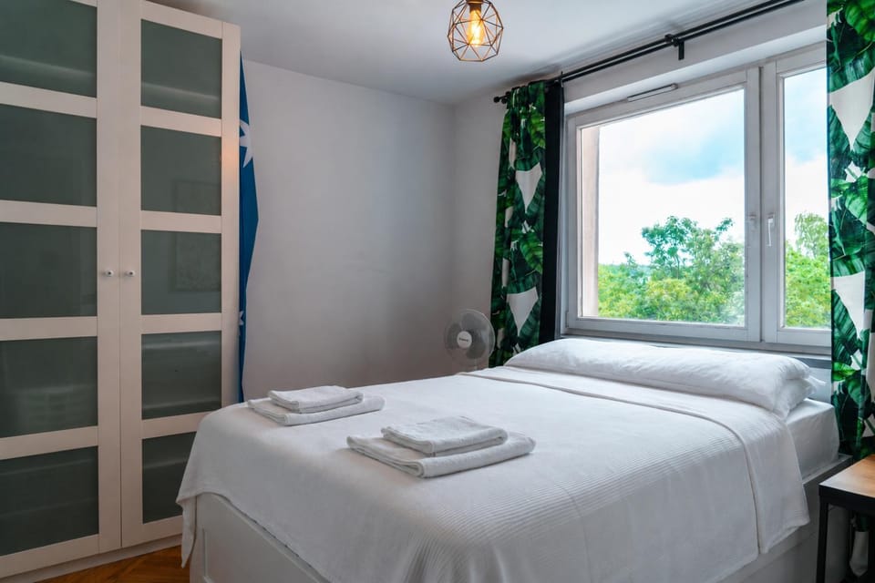 Bed, Photo of the whole room, Bedroom, towels, wardrobe, dryer