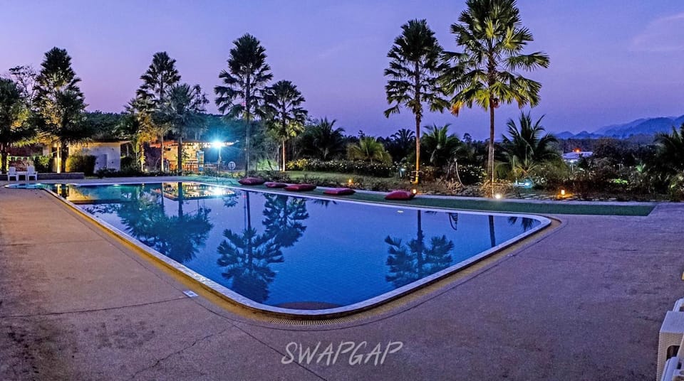 Swimming pool, Swimming pool, Sunset