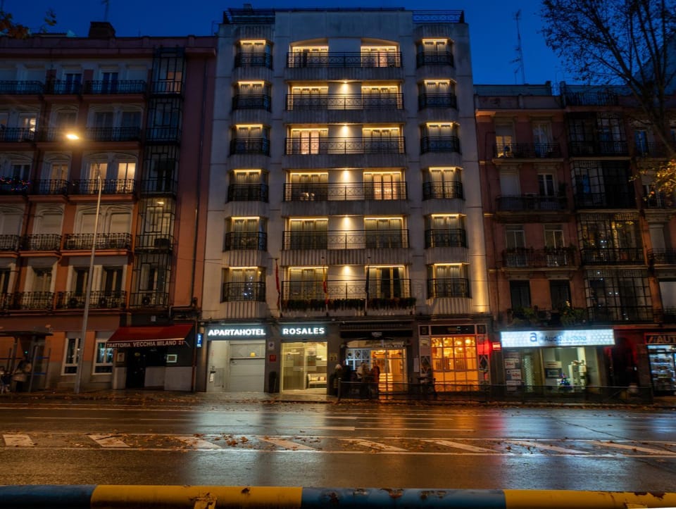 Property building, Night, Parking