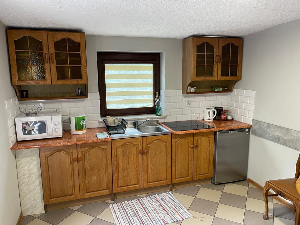 Coffee/tea facilities, Kitchen or kitchenette, microwave, minibar, stove, kitchen