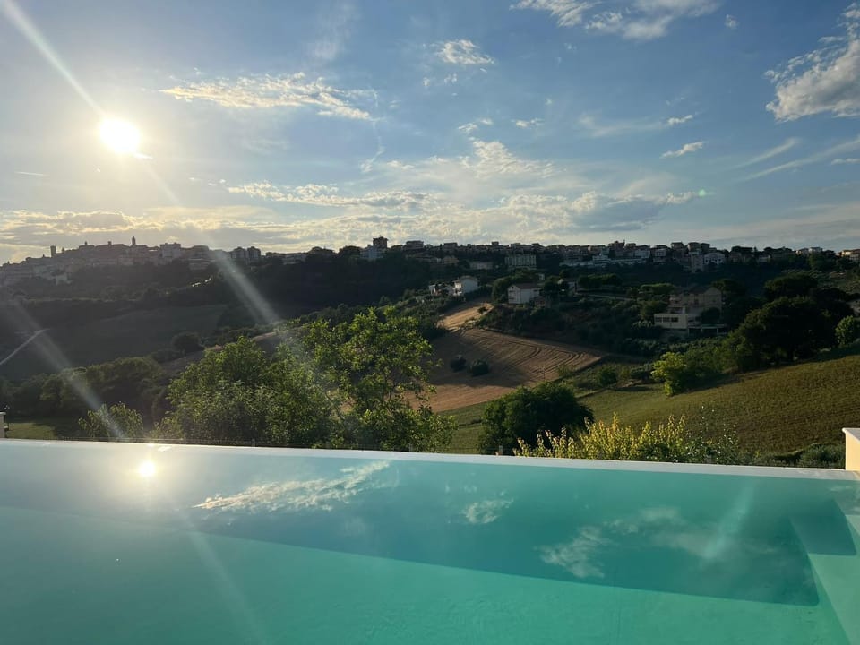 Pool view, Swimming pool, Sunset