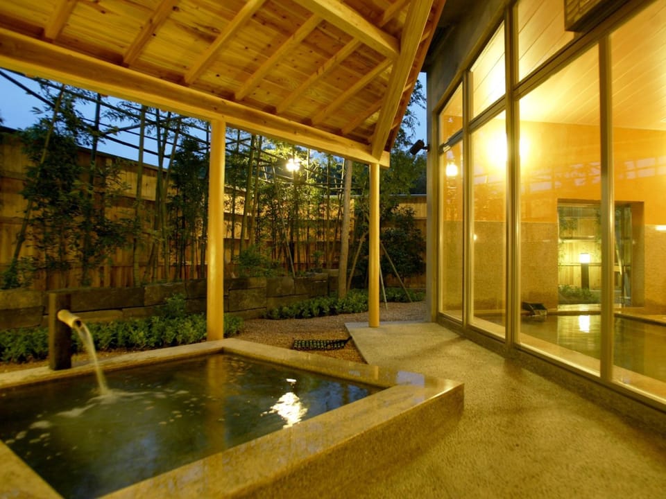 Night, Garden, Hot Spring Bath, Garden view, Open Air Bath, Public Bath