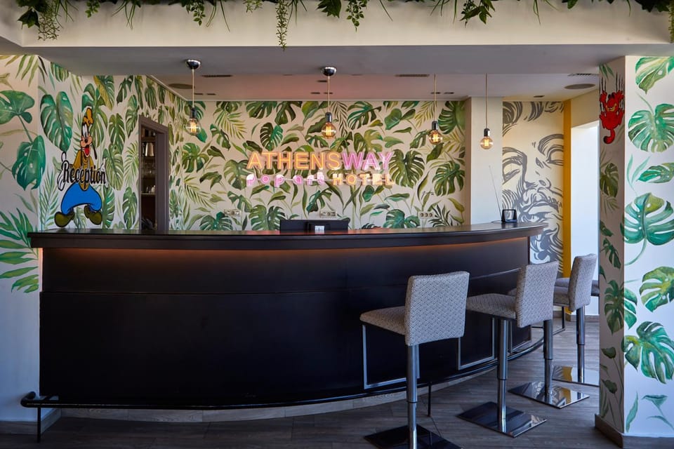 Lobby or reception, Text overlay