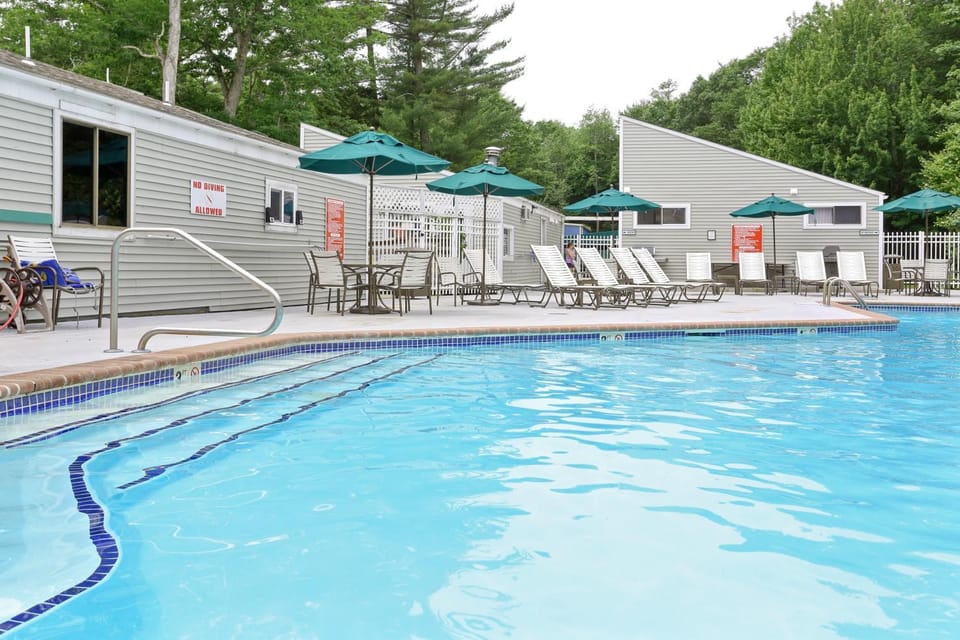 Swimming pool, sunbed