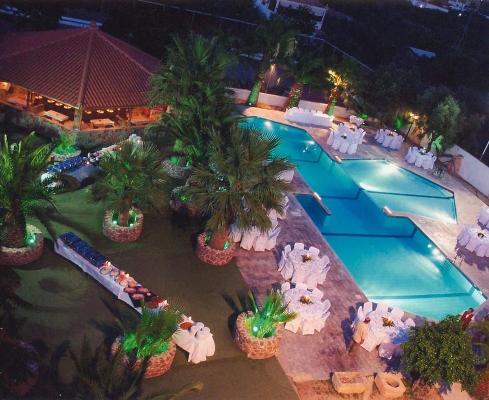 Pool view, Sunset