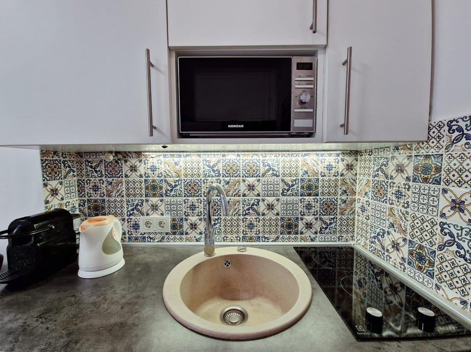 Coffee/tea facilities, Kitchen or kitchenette, minibar, stove, kitchen