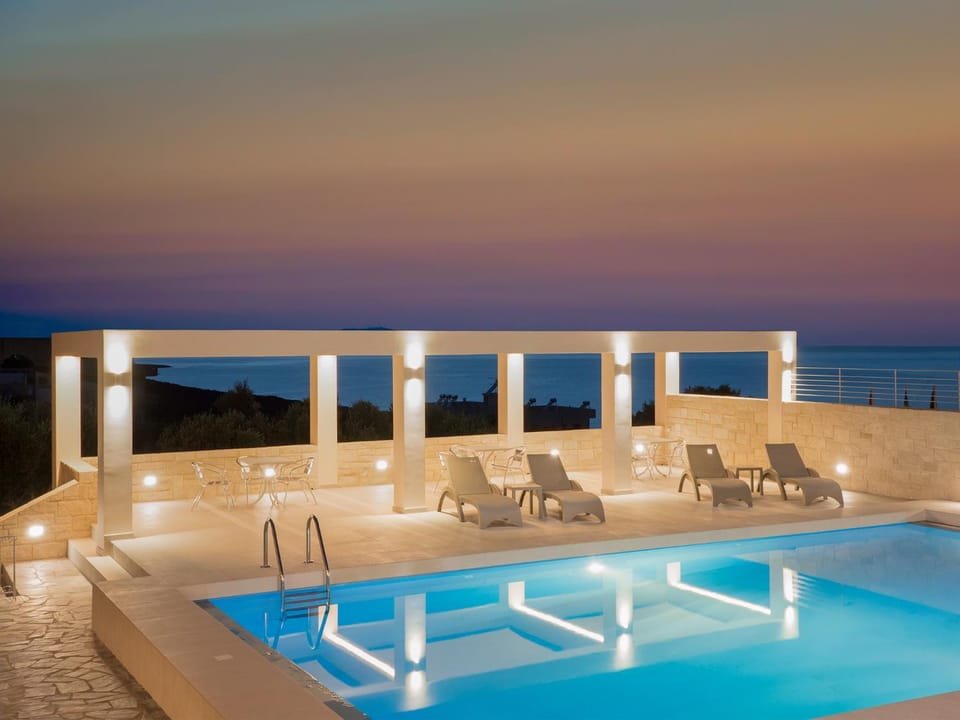 Spring, Pool view, Sea view, Sunset