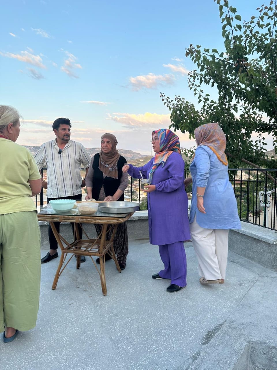 Natural landscape, Dining area, group of guests