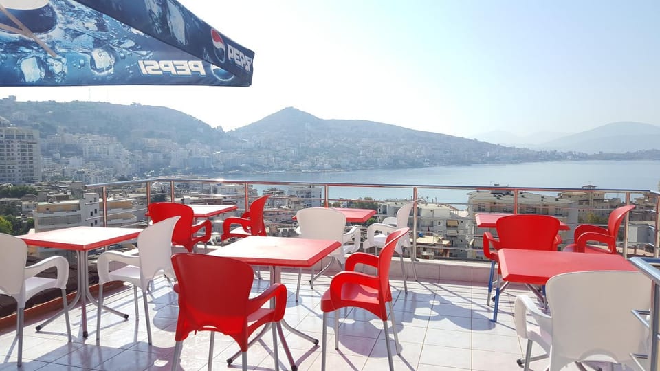 Patio, Restaurant/places to eat, Day, Natural landscape, Balcony/Terrace, On site, City view, Sea view, Breakfast