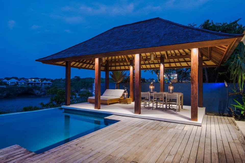 Property building, Night, Seating area, Swimming pool