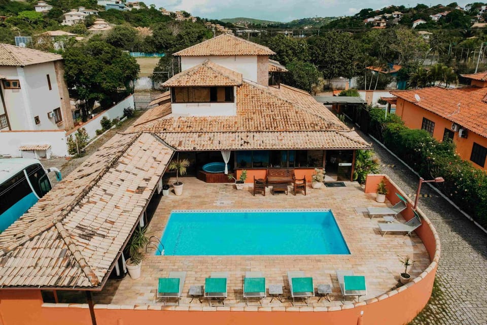 Property building, Patio, Day, Natural landscape, Bird's eye view, Hot Tub, Balcony/Terrace, Pool view, Swimming pool, internet, sunbed, towels