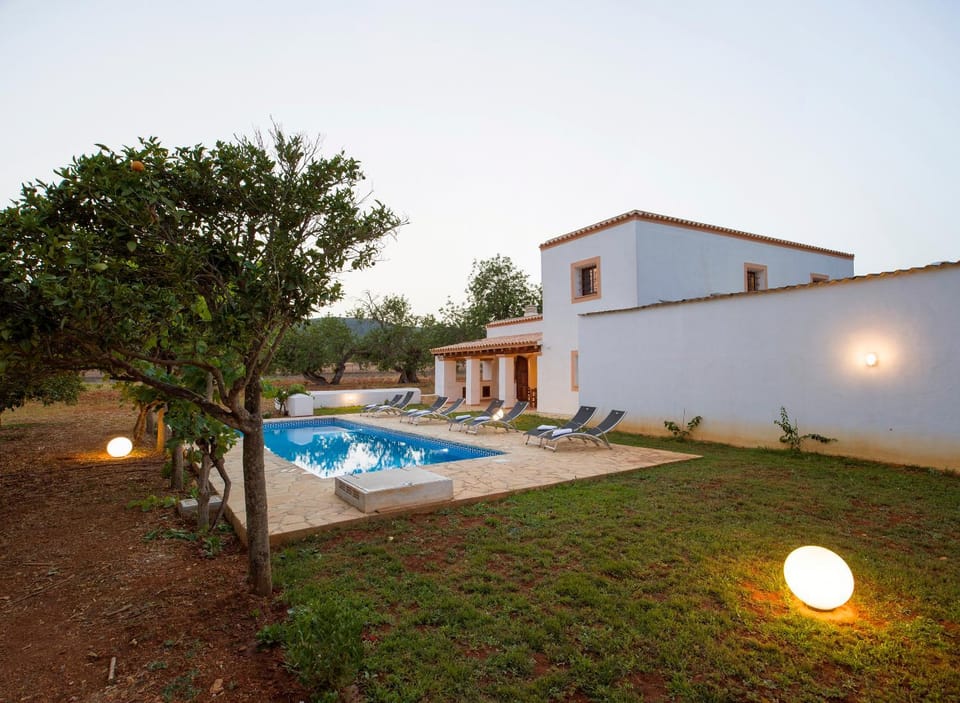 Property building, Swimming pool, Sunset