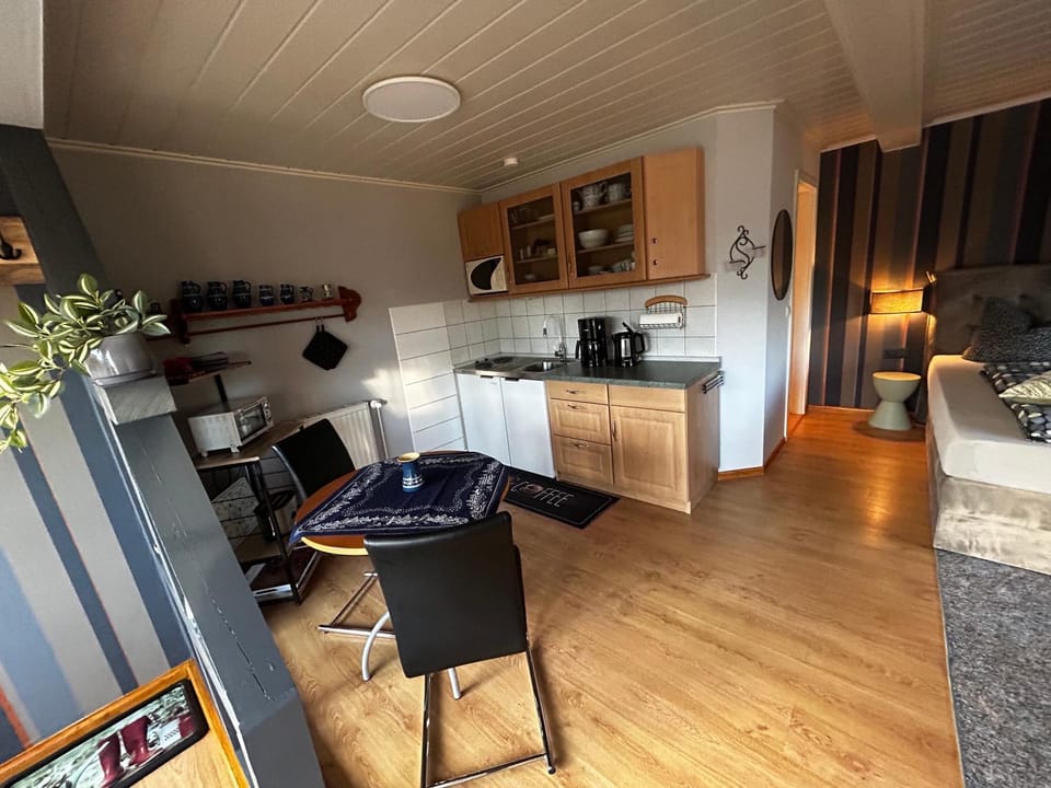 Kitchen or kitchenette, Living room, Dining area
