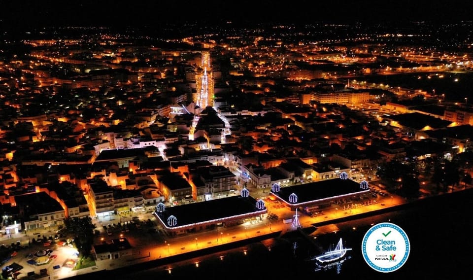 Off site, Night, Bird's eye view, City view
