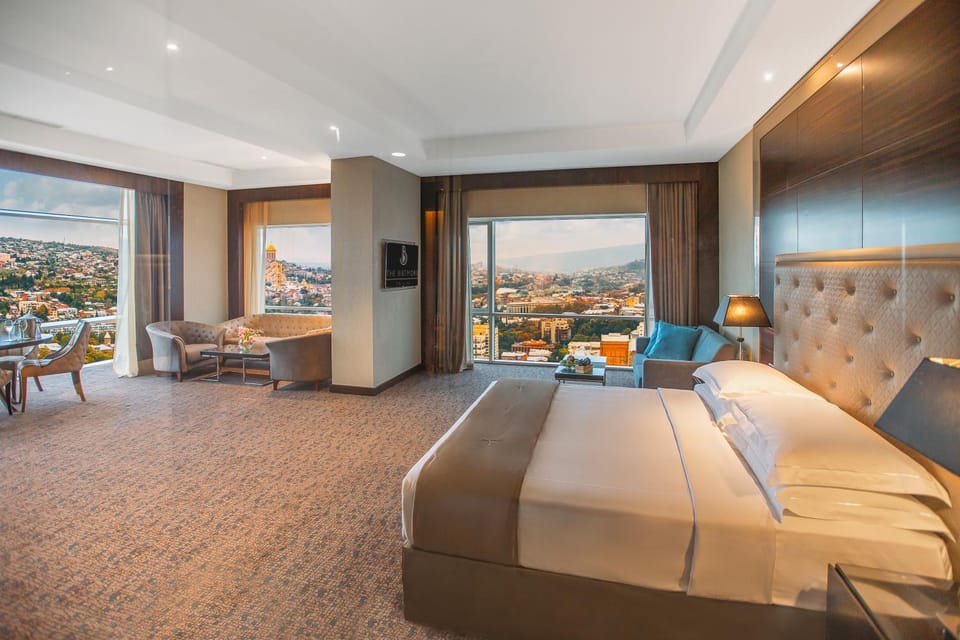 Bed, Bedroom, City view