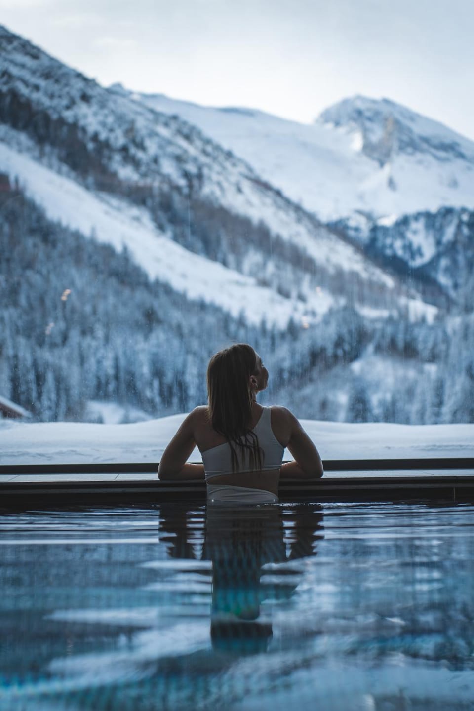 Natural landscape, Winter, Mountain view, Pool view, Swimming pool