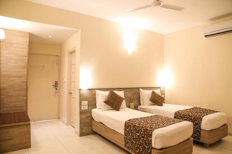 Bed, air conditioner