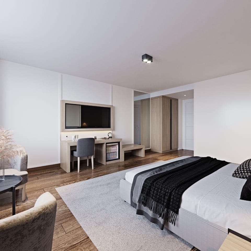 Bed, TV and multimedia, Bedroom, wardrobe
