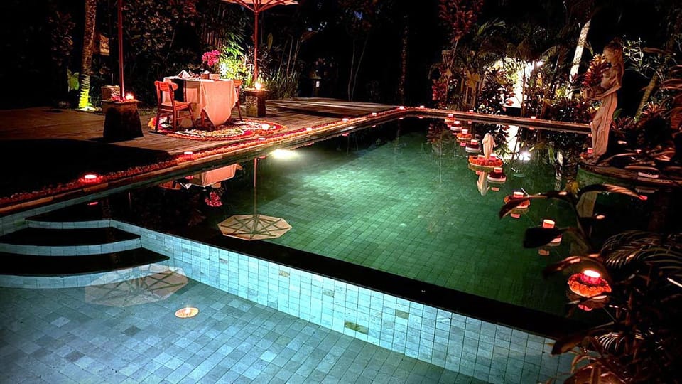 Night, Natural landscape, Swimming pool, Dinner