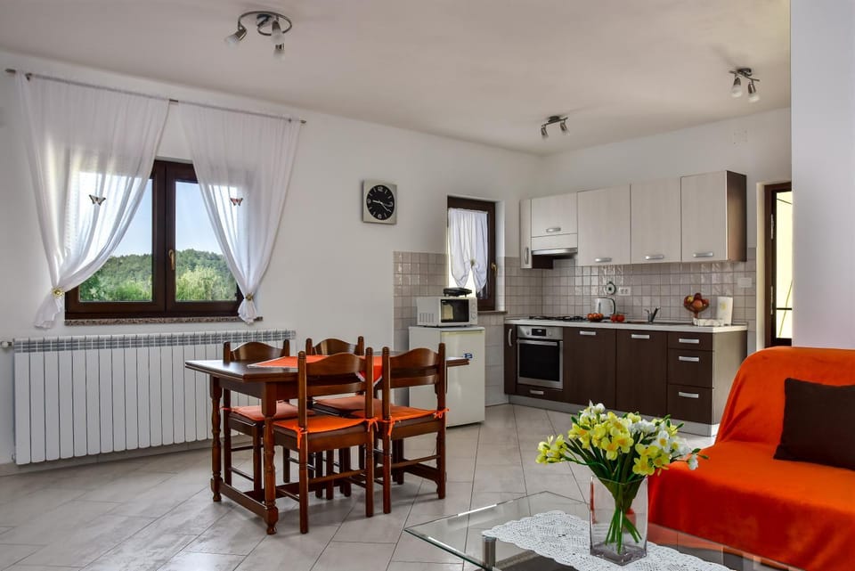 Kitchen or kitchenette, Living room, Seating area, Dining area, dishwasher, oven, stove