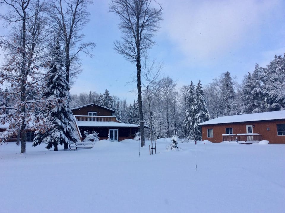 Facade/entrance, Winter, On site, Garden view
