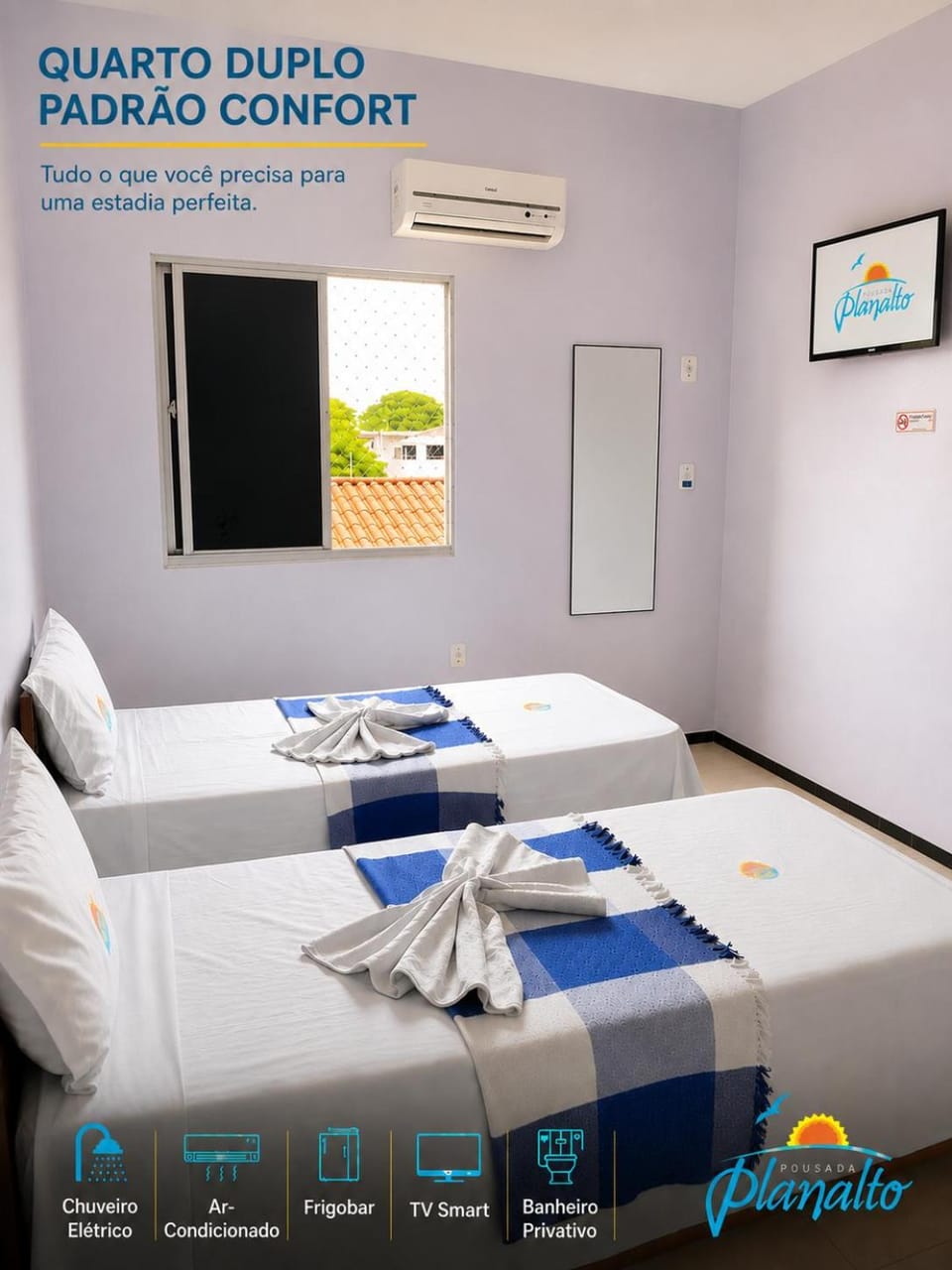 Bed, Photo of the whole room, Bedroom, towels, air conditioner