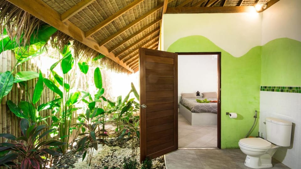 Toilet, Natural landscape, Garden, Bathroom, Garden view