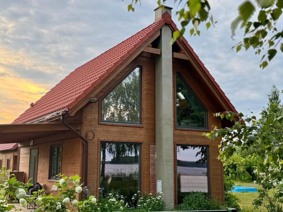 Property building, Garden view, Sunset