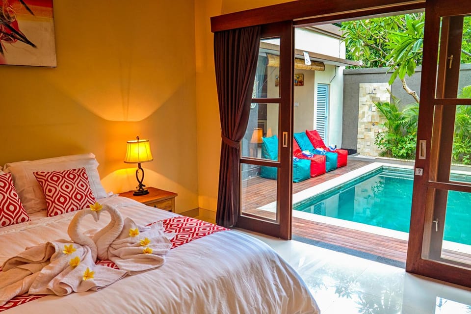 Patio, Bed, Pool view, Swimming pool