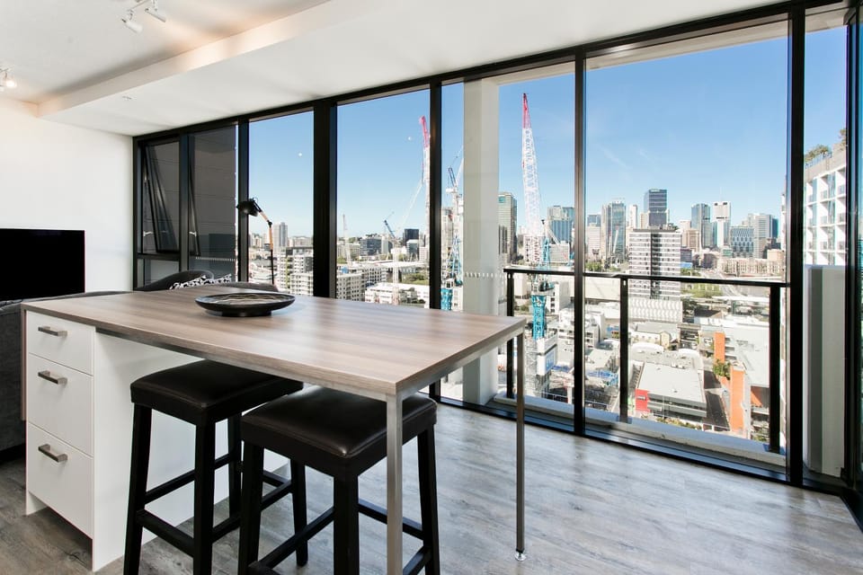 Seating area, City view