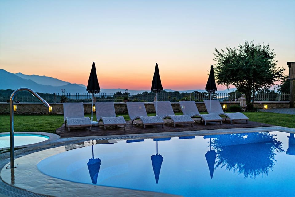 Swimming pool, Sunset