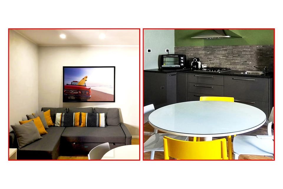 Kitchen or kitchenette, Living room, Dining area