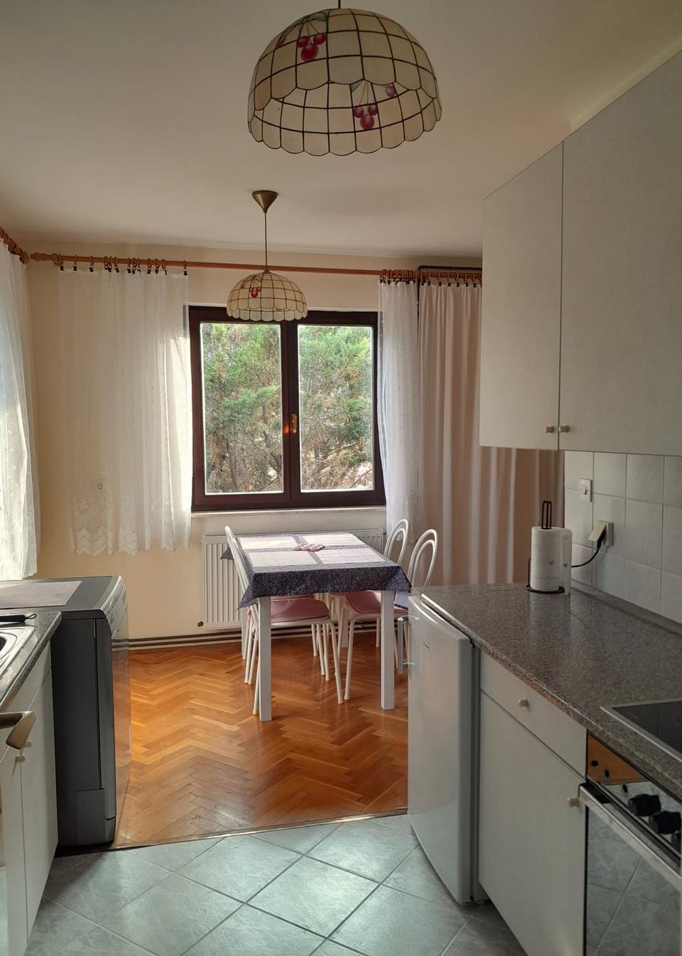 Kitchen or kitchenette, Dining area, washing machine